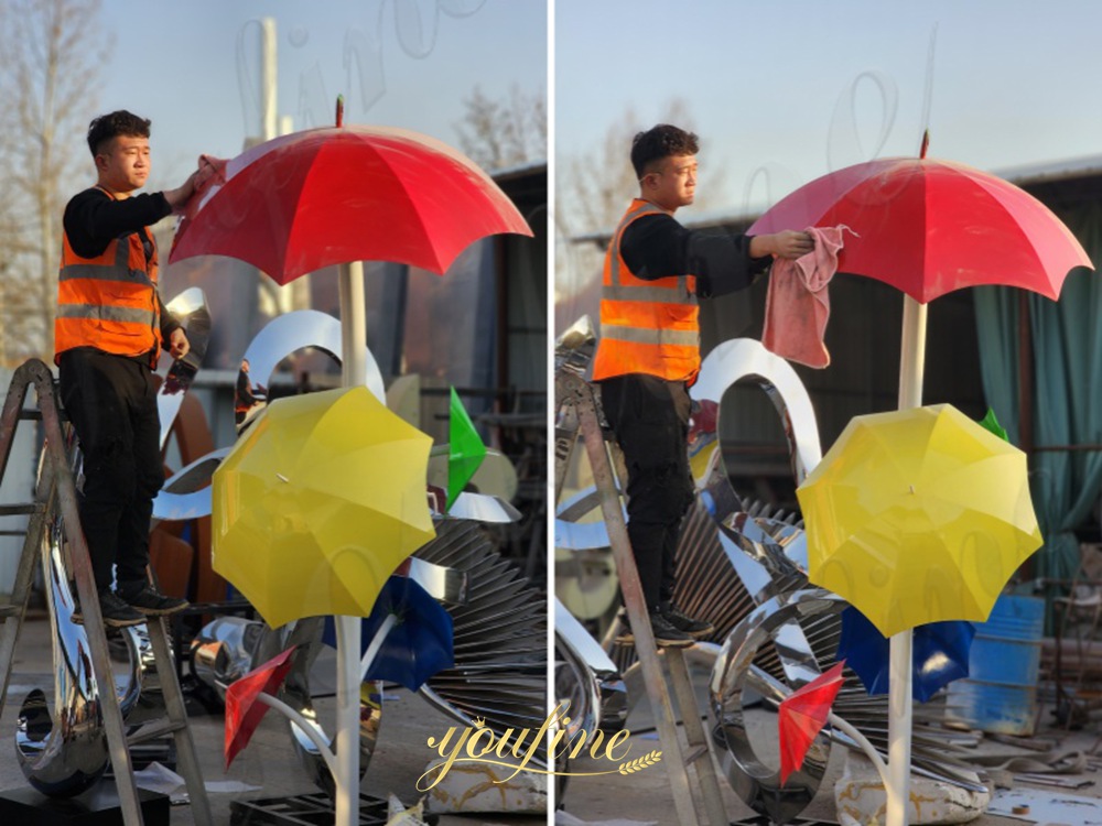 finished umbrella sculpture