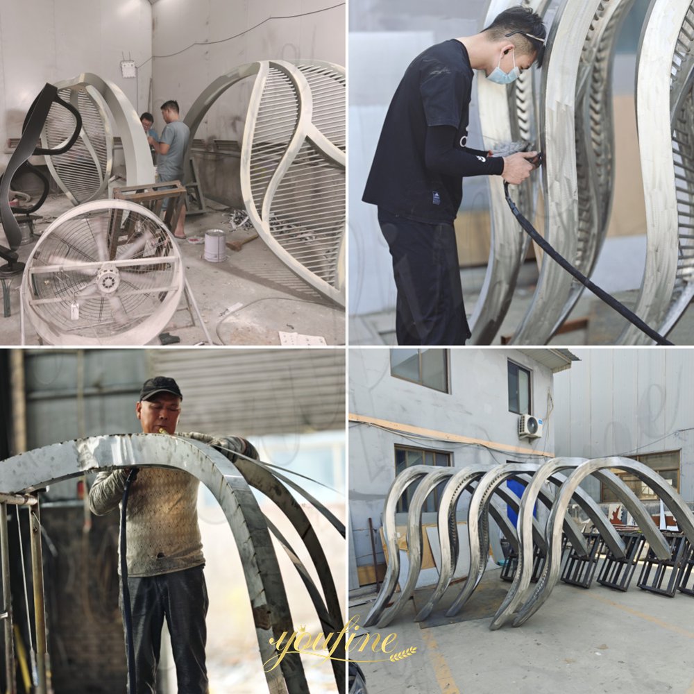 large leaf sculpture production process