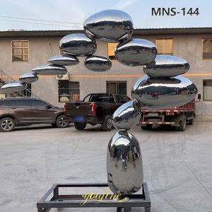 large metal pebble sculpture