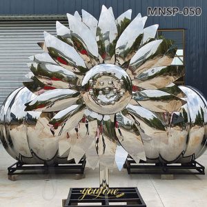 large metal sunflower sculpture