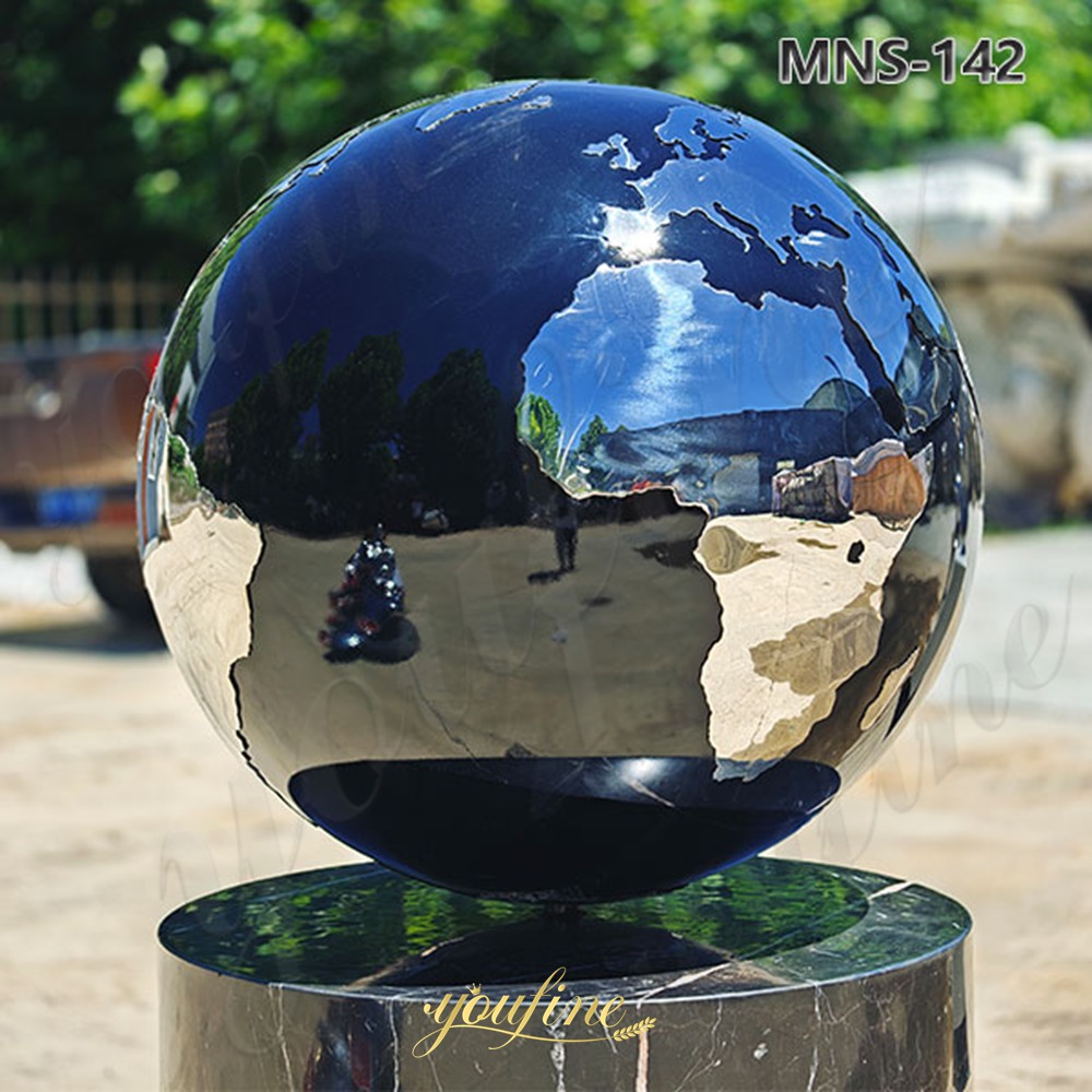 large stainless steel earth sculpture