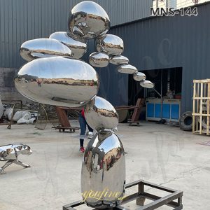 large stainless steel pebble sculpture