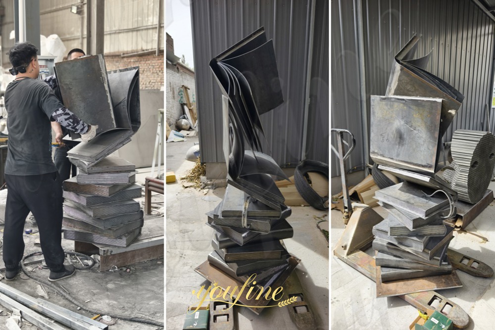 metal book sculpture production process