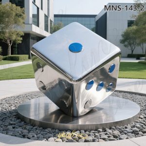 metal dice sculpture
