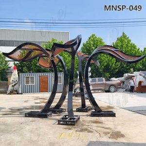 metal large leaf sculpture