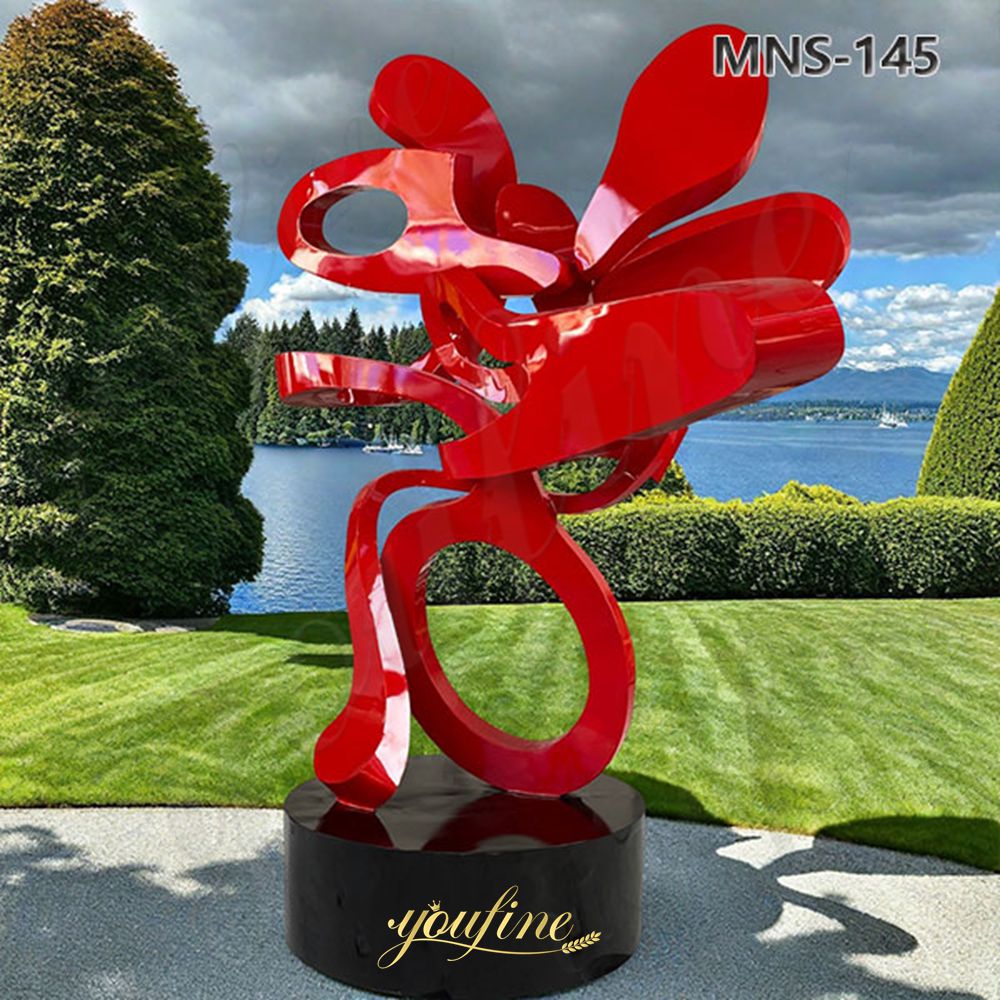 metal red abstract sculpture