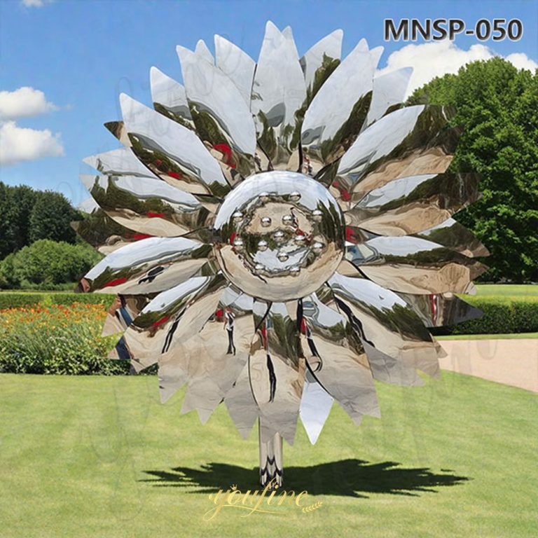 metal sunflower sculpture