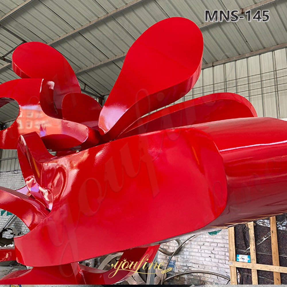 red abstract sculpture surface