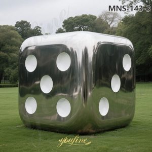 stainless steel dice sculpture