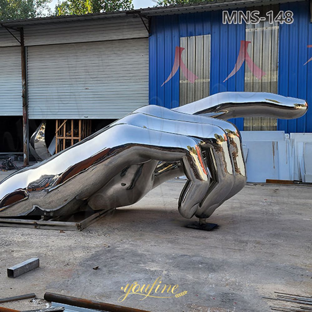 stainless steel finger sculpture