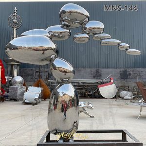 stainless steel pebble sculpture