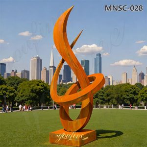 abstract corten steel yard art