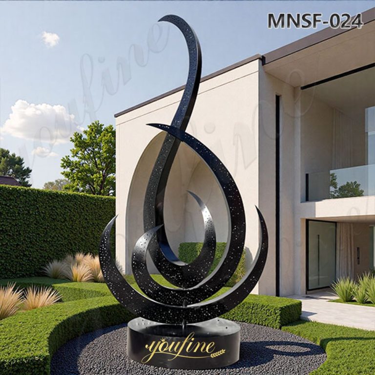 black abstract water fountain