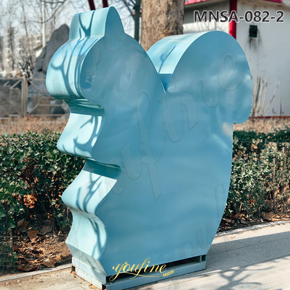 large metal squirrel sculpture