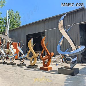 corten steel yard art in different surface