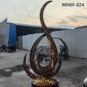 metal abstract water fountain test water