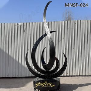 metal black abstract water fountain