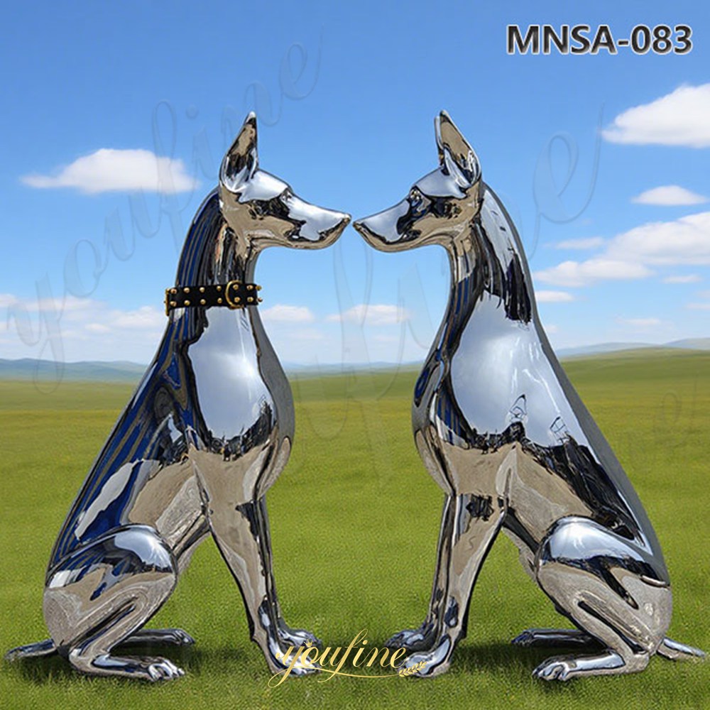 metal doberman sculptures