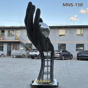 metal hand sculpture art