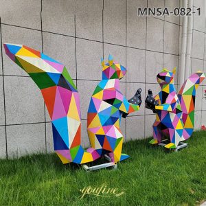 metal squirrel sculptures