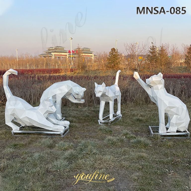 large metal cat statues