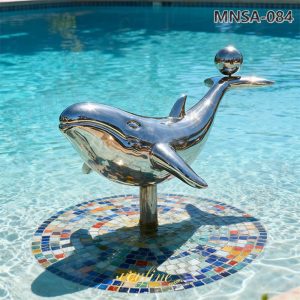 large metal whale art sculpture