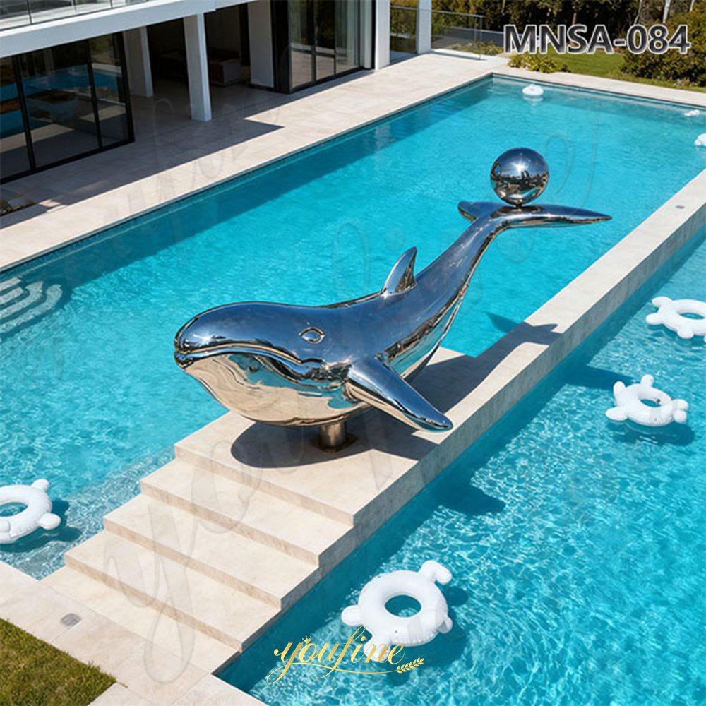 large metal whale art