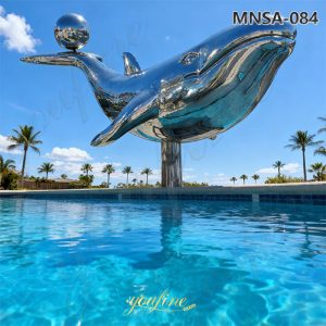 metal whale art