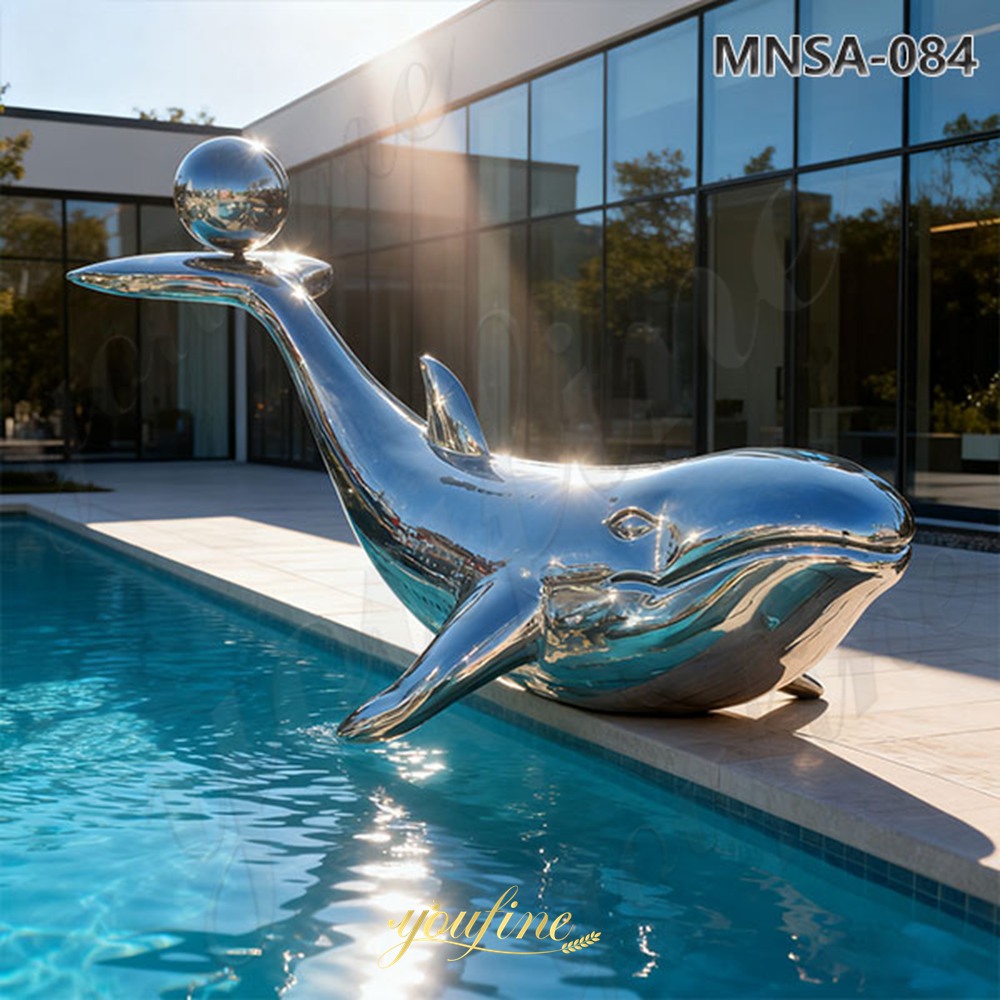 metal whale art sculpture