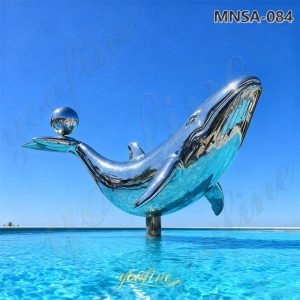 outdoor metal whale art sculpture