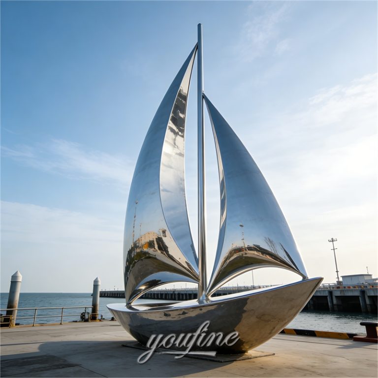Large Metal Sailboat Sculpture For Sale