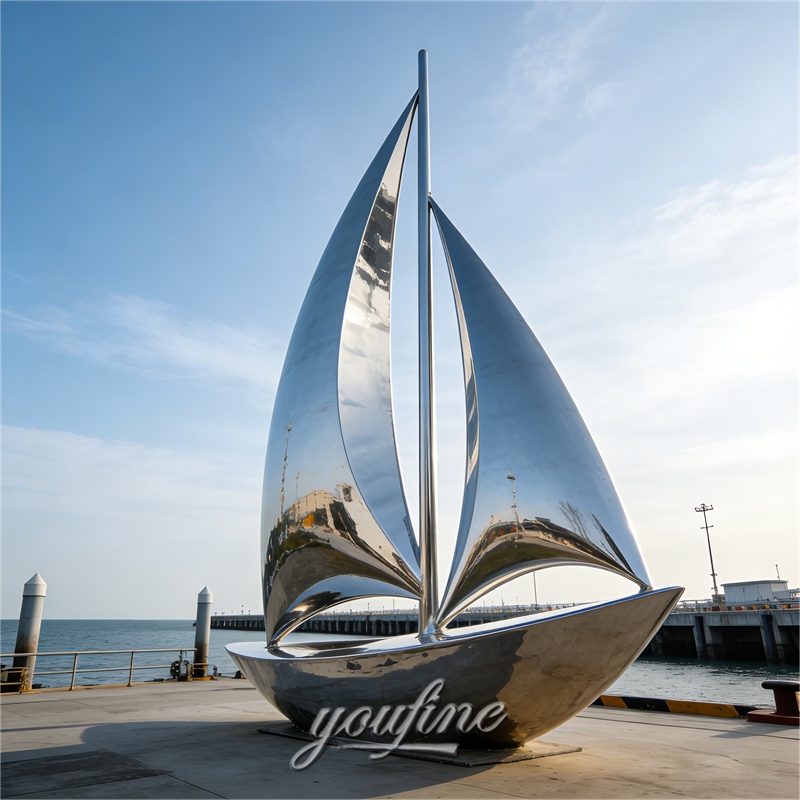 Large Metal Sailboat Sculpture For Sale