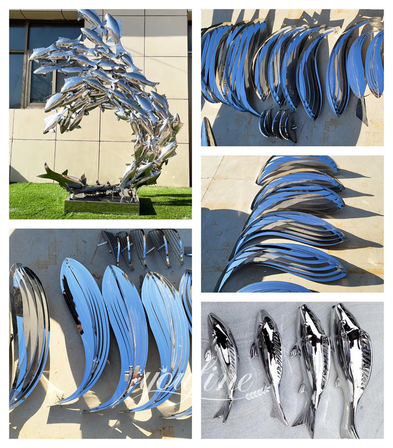 Hand-forged metal fish sculpture