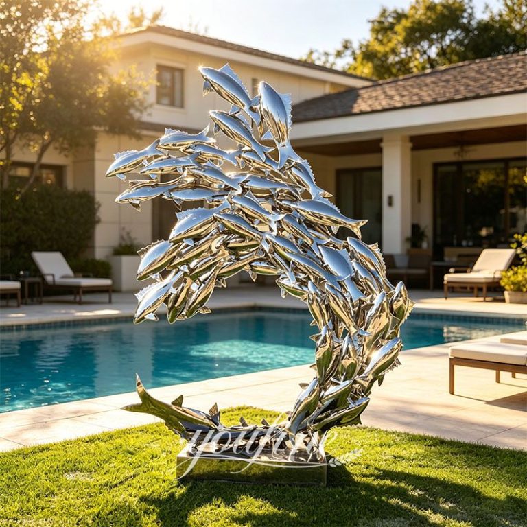 Garden metal fish sculpture