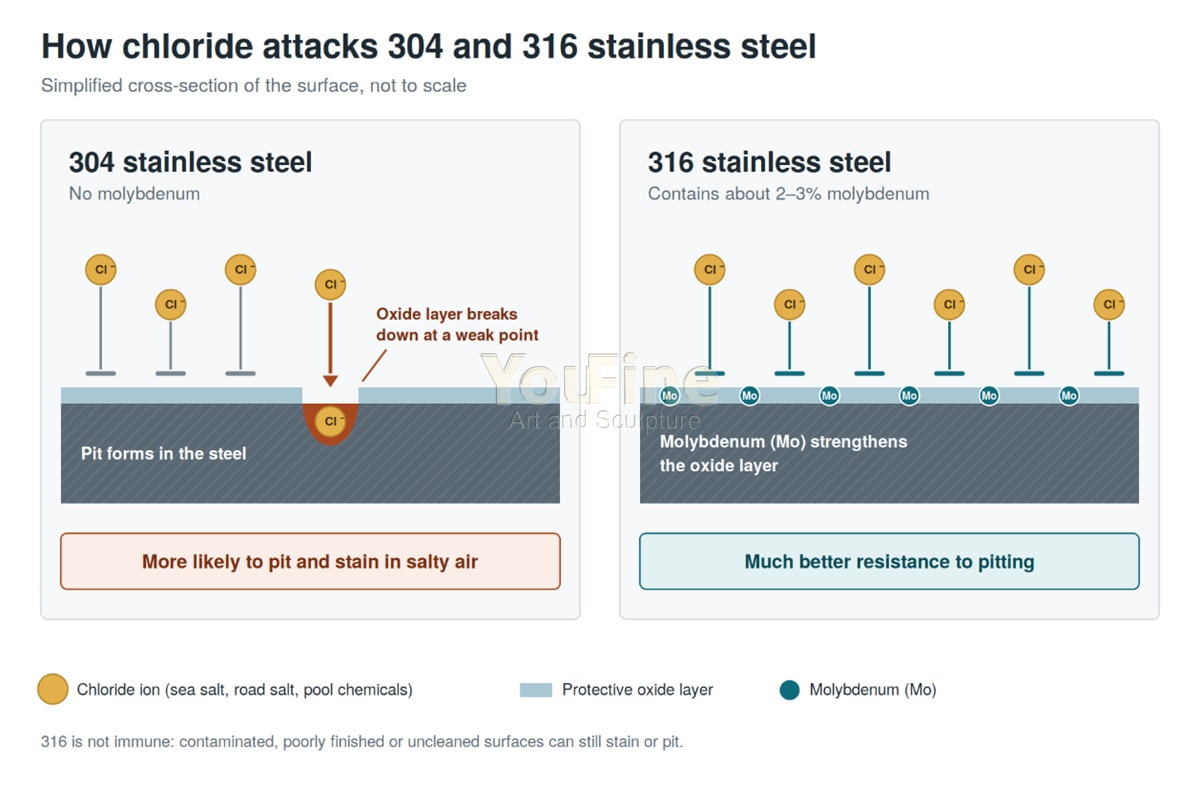 304 vs 316 Stainless Steel for Outdoor Sculptures Do You Really Need 316