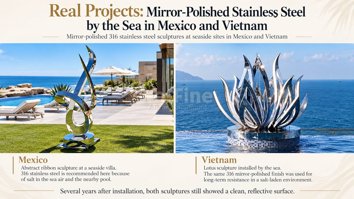 Real Projects Mirror-Polished Stainless Steel by the Sea in Mexico and Vietnam