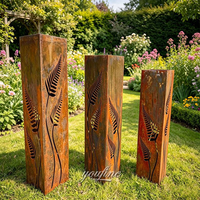 Rust aesthetic corten steel sculpture for garden