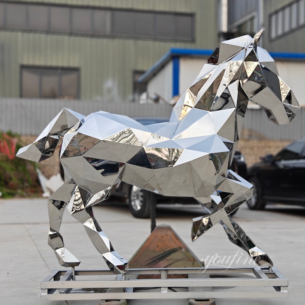 Stainless Steel Geometric Horse Sculpture