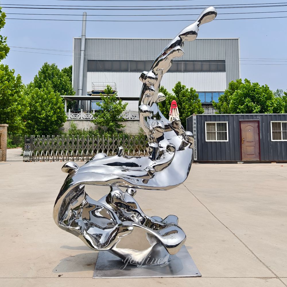 Stainless Steel Modern Metal Wave Sculpture