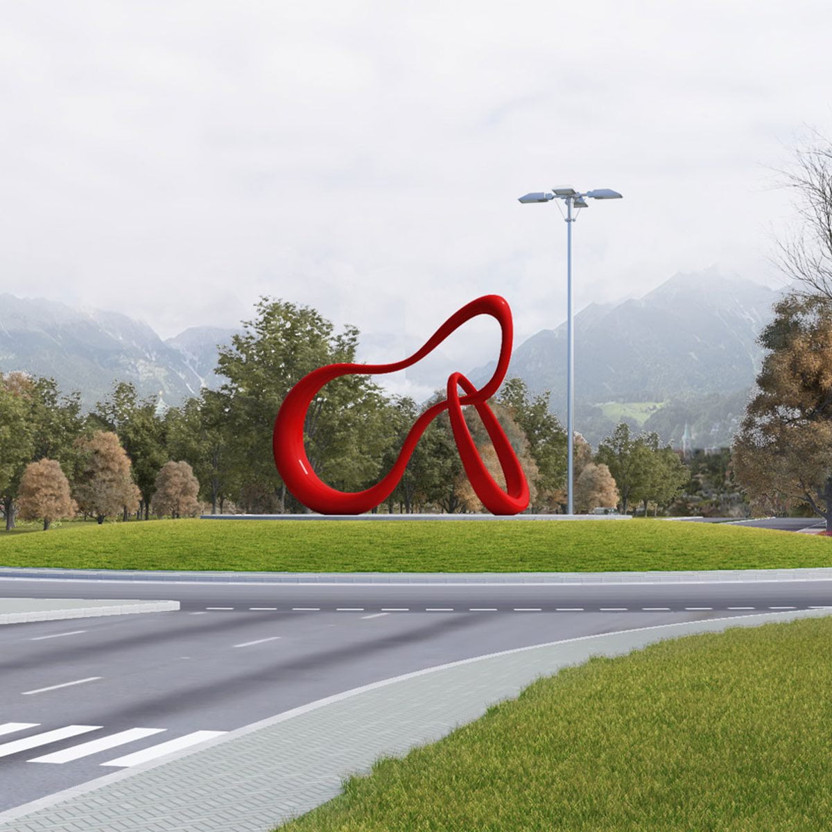 Landmark sculpture for a roundabout