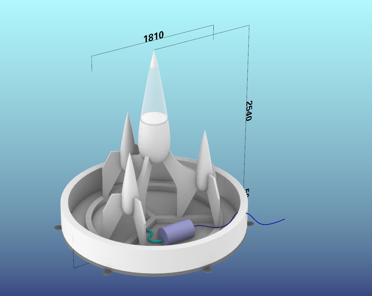 Site simulation drawing for Moscow public park sculpture